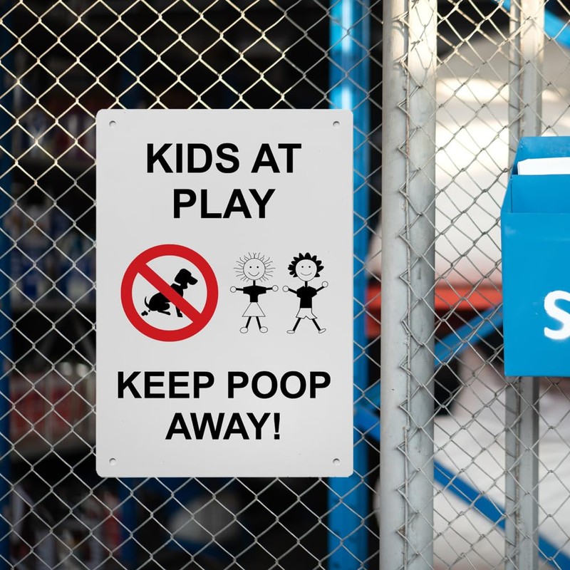 Kids At Play Keep Poop Away! Sign, 8.5 x 11