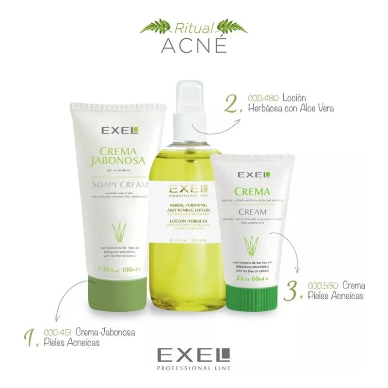 Rutina Skincare Acne Limpieza Tonificacion Correccion Exel