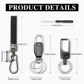 Car captain 3 Pack Car Key Chain Heavy Duty Key Chain Leather Car Keychain Bottle Opener Keychain for Men Universal Detachable Key Fob Keychain Holder
