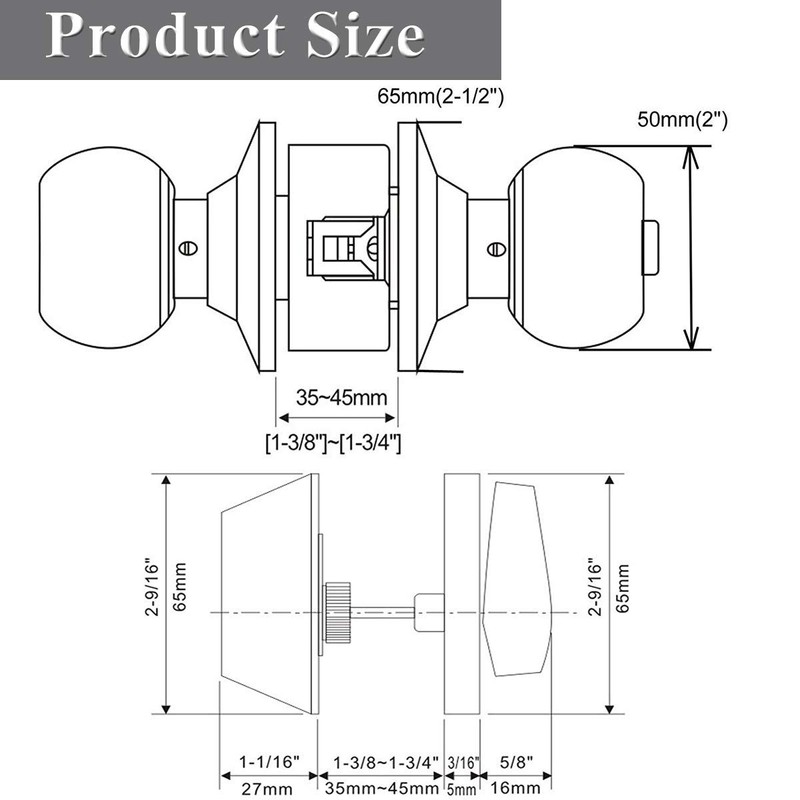 Probrico Entry Door Knobs Lock Set and Single Cylinder Deadbolt