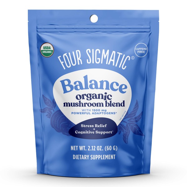 Four Sigmatic Calm Mushroom Blend | Adaptogen Supplement with Ashwagandha,