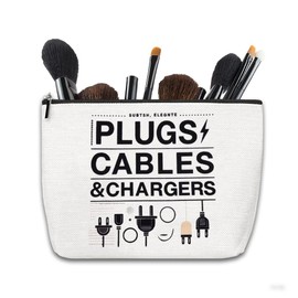 Charger Cable Organiser Bag for Women Men Portable Travel Bag for Chargers and Cables Charging Bag for Travel Travelling Small Toiletry Bag Pouch with Zipper Gifts for Best Friend Daughter Son