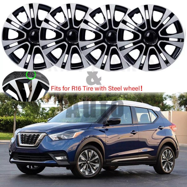 Unbranded 4x Silver 16" Wheel Covers For Nissan Kicks 2017-2023
