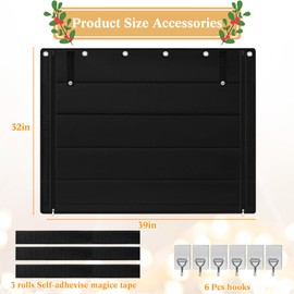 LUCKIPLUS Fireplace Cover, Indoor Fireplace Blanket with Hook & Loop Tapes, Fireplace Draft Cover Stops Heat Loss, Fire Place Draft Stopper Cold Air Blocker Save Energy 39"x32" Black