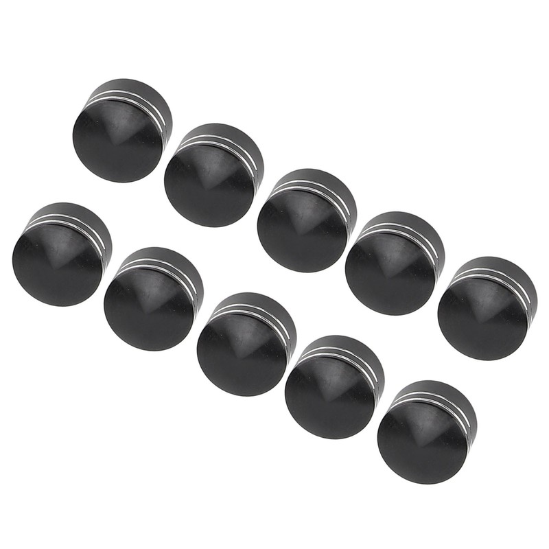 10PCS Motorcycle Head Bolt Cover CNC Aluminum Black Round Grooved