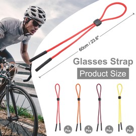 sourcing map 4pcs Glasses Strap Adjustable Sport Glasses String Anti-slip Sunglasses Holder Strap Eyewear Retainer Lanyards String for Men Women Children, 4 Colors