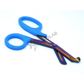 Heavy Duty Fluoride Coated Nurse Doctor Medical Paramedic Trauma Shears Scissors 7.25" (A2ZSCILAB) (SKY BLUE MULTI COLOR BLADE)