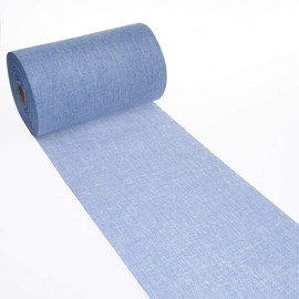 Deko As Shabby Chic table runner in linen look, polyester, odourless, light blue, 20 cm x 5 m, 25