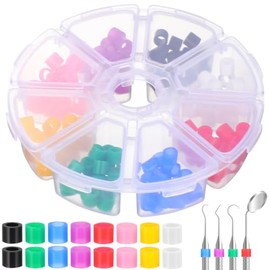 Healifty 160 anillos de código dental de silicona para instrumentos, 4 x 6 x 5 mm