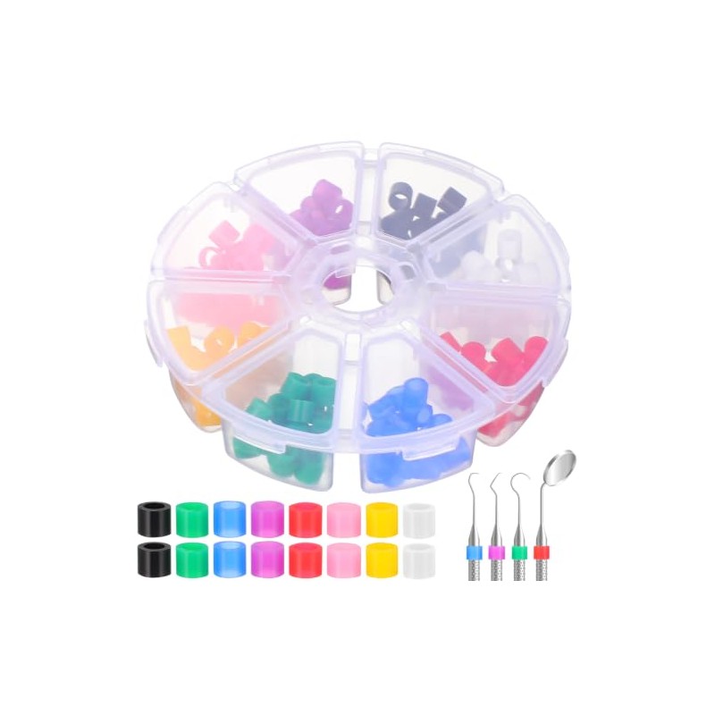 Healifty 160 anillos de código dental de silicona para instrumentos,