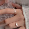 Cybche Boho Love Heart Rings Hollow Heart Knuckle Rings Silver