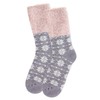 MeMoi Women's Snowflake Fair Isle Plush Cabin Socks Tango Red