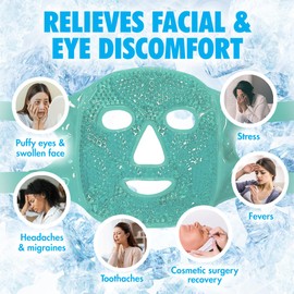 Perfect Remedy Ice Pack Cold Face Eye Masks Reduce Face Puff, Dark Circles, Reusable Cold Hot Gel Face Eye Mask (Green)