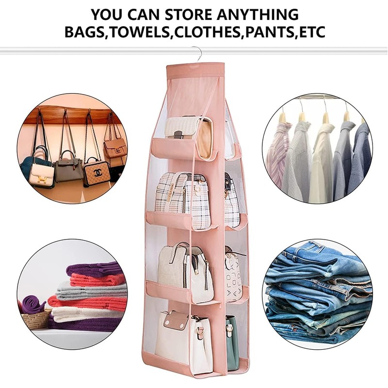 Handbag Hanging Organizer, 2 Pack Hanging Purse Organizer,Thickened Oxford Cloth+PVC