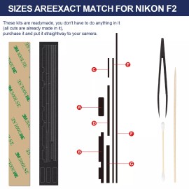 For Nikon, FM/FM2/FE/FE2 Pre-Cut Custom Light Seal Foam Sponge Adhesive Kits For Nikon F2 F2A F2AS Camera