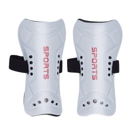 1 Pairs Football Shin Guards, Older Children Kids Breathable Shin Pads Leg Calf Protection Soccer Leg Guards with Perforated Straps for Boys And Girls Teenagers Football Games Sports Training-White L