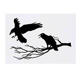 Azeeda 'Krähen auf einem Ast' Temporäres Tattoo - Hautfreundlicher & Ungiftiger Abziehbild · Wasserfest (TO00038884)