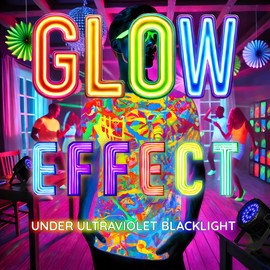 aofmoka Neon Glow Blacklight Paint Love Acrylic Chicken Splash Lights Happy Prints Unisex Wedding Radiant Humor Pop Art Visual Expression Bold Statement Color Street Style Bright Large T-Shirt Men