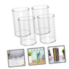 Gadpiparty 4Pcs Clear Makeup Brush Holder Transparent Round Storage Cups