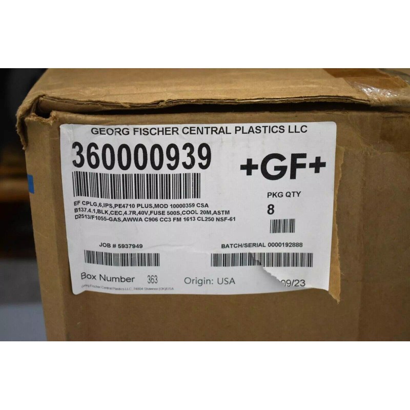 GEORG FISCHER GF+ CENTRAL Electrofusion EF Black Coupling 360000939 6"