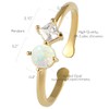 MUSTHAVE 18K Yellow Gold Plated Opal Square Cubic Ring, White