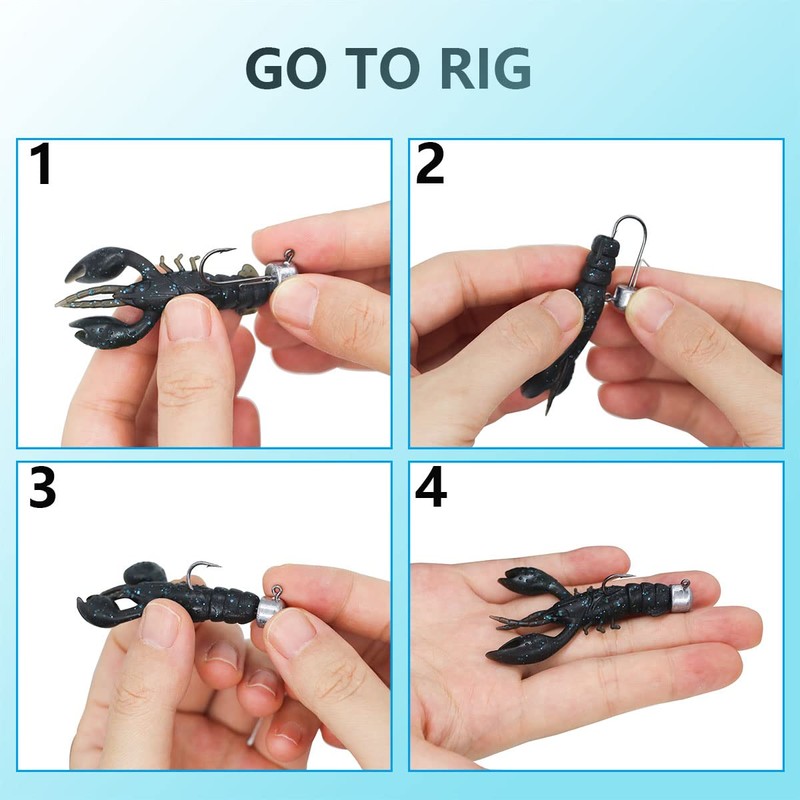 UperUper 50 Pack Ned Rig Jig Hook Kits, Jig Heads