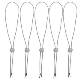 Tvoip Hat Chin Cord, Flexible Removable Hat Chin Strap with Spring Loaded Stop Cord Lock Set of 5 (White)