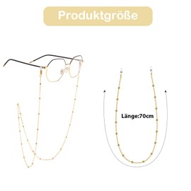 Pack of 8 Women's Glasses Chains, Gold Glasses Chains, Sunglasses Chain, Glasses Chain, Beads for Glasses, Unisex Glasses Chains for Myopia Glasses, Sunglasses, Sports Glasses, White, black, silver