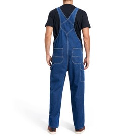 HISEA Men's Denim Bib Overall, Mens Relaxed Fit Overall Midweight Workwear with Adjustable Straps and Convenient Tool Pockets