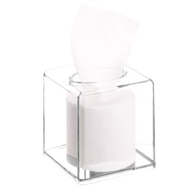 Acrylic Tissue Dispenser Box Cover Holder Clear Square Napkin Organizer for Bathroom, Kitchen and Office Bedroom Storage