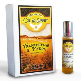 Frankincense and Myrrh Anointing Oil from Israel - Pure Galilee Olive Oil with Essential Oils - Perfect for Prayer, Blessings, and Ceremonies - 10ml Glass Bottle with Roll-On