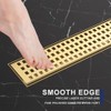 28 Inch Brushed Gold Linear Shower Drain with Adjustable Feet