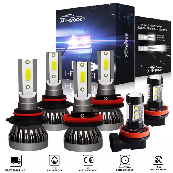 AUIMSOCO For Toyota Venza 2009-2016 6000K White LED Headlights Hi-Low