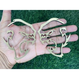 Badge Addictz Gorilla Gold Metal Emblem Badges Brushed Fender Aggressively Angry New