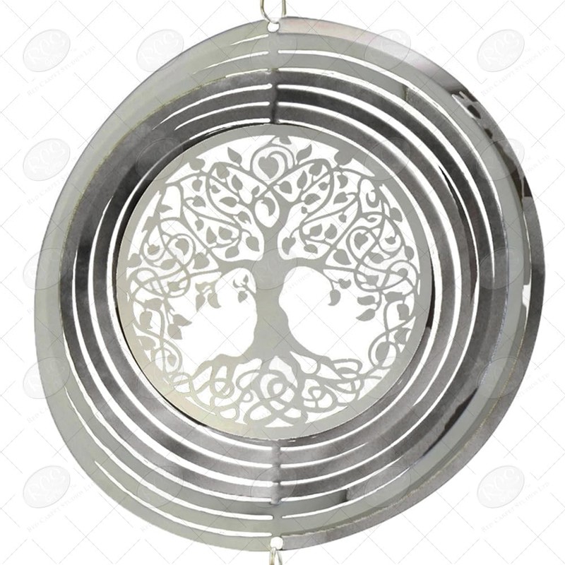 Red Carpet Studios Long Spiral Chakra Spinner, Mirrored Tree of