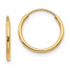 Unbranded 14K Yellow Gold 1.0x15mm Endless Hoop Earrings (Pair)