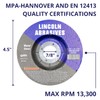 25 Pack Grinding Wheels 4.5" x 1/4" x 7/8" for