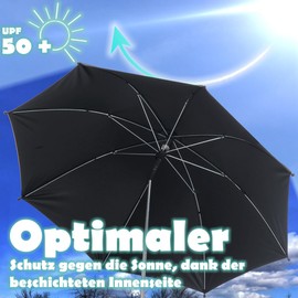 Fillikid Parasol Style XL Format Diameter 72 cm with UV Protection 50+ Umbrella Universal for Pushchairs and Buggies, OBSIDIAN BLACK
