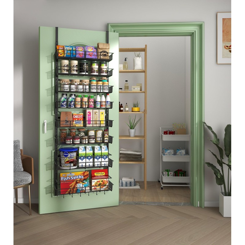 Mefirt Over The Door Pantry Organizer, Wall Mount Spice Rack,