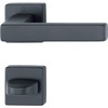 HOPPE Austin Handle Set on Rosette Toilet Aluminium Black