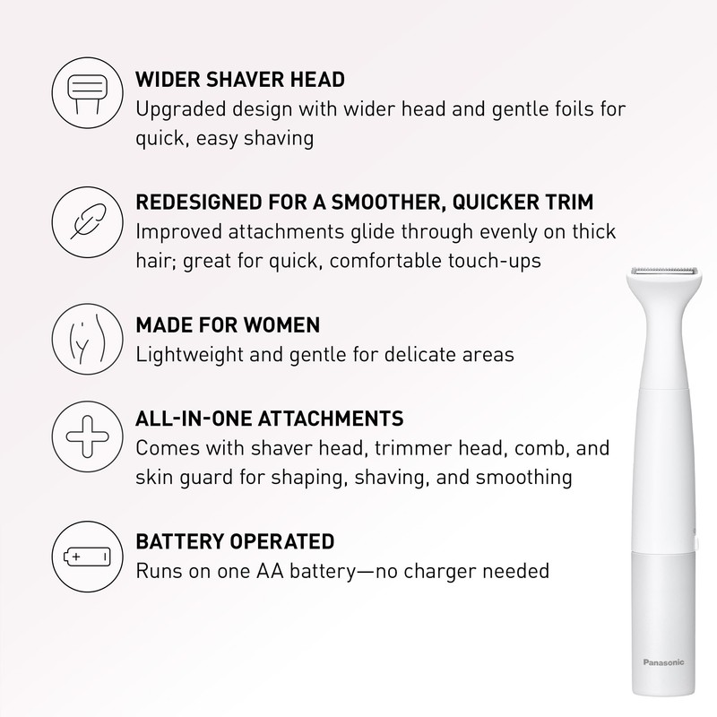 Panasonic Bikini Trimmer and Shaver for Women with 4 Attachments