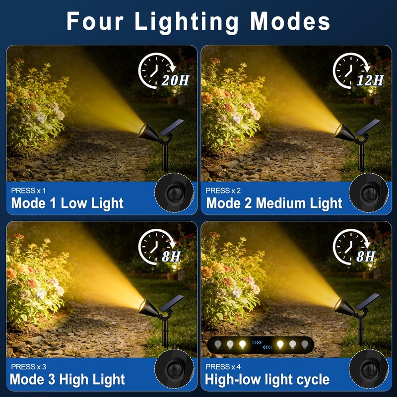 WELALO Solar Spot Lights Outdoor Waterproof IP65, 10 Pack 4