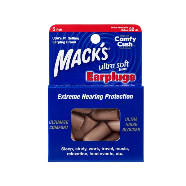 Mack's Ultra Earplugs (2 Pairs) - Beige