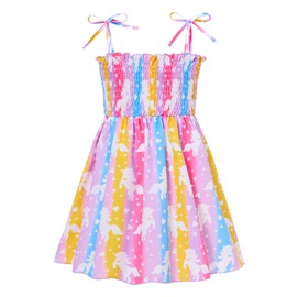 Vieille Toddler Girls Sundress 3T 4T Kids Princess Summer Dresses Sleeveless Unicorn Beach Clothes Outfits 3T 4T