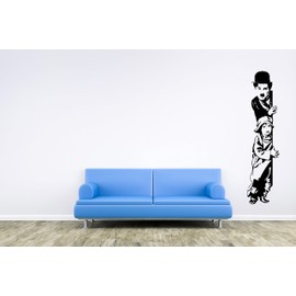 Wall Sticker Charlie Chaplin: The Monello" Wall Sticker Vinyl Decor Vinyl Sticker Decor for Walls and Walls (Large 33 x 130 cm) Sticker 4You®