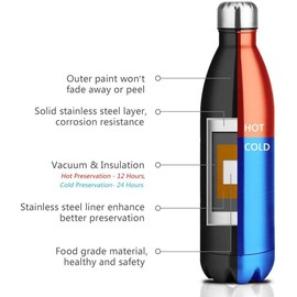 JIUJ Sports Water Bottle Cola Bottle Outdoor Vacuum Stainless Steel Vacuum Bottle Leak-Proof Travel 500 ml K16 Camouflage Strip