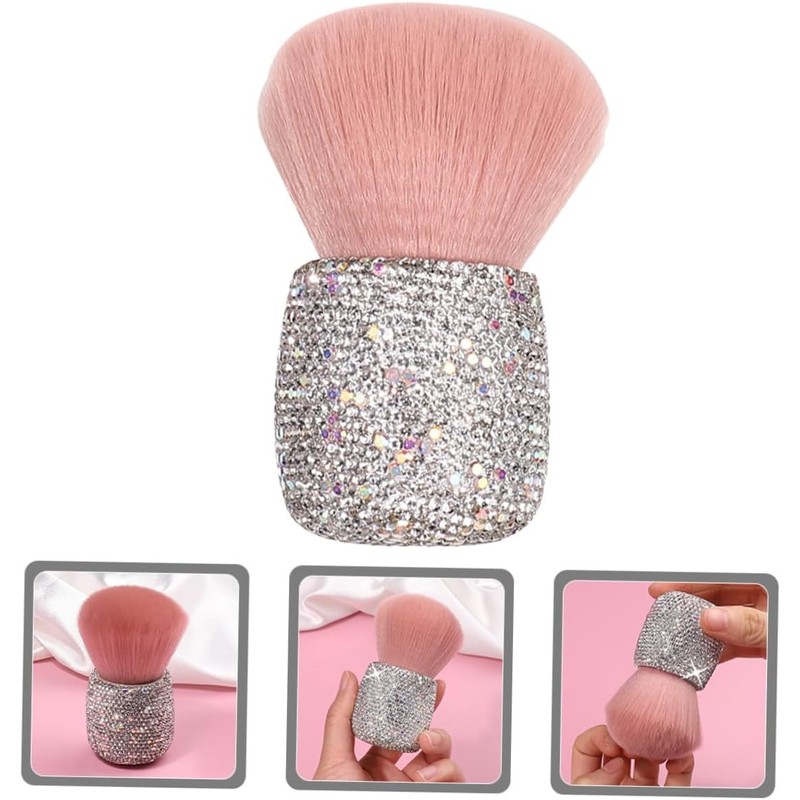 Brocha Retráctil Rosa con Cabeza de Champiñón para Maquillaje y