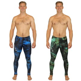 MAKO Spearguns Rash Guard Pants for Men and Women | Unisex Dive Skin Pants for Spearfishing | Includes Ankle Straps | Large | Green