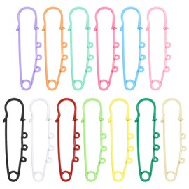 Guduling 26pcs Safety Pin Brooch, Colorful Safety Pins with Loops, Heavy Duty Safety Pins for Charms with 3 Holes for Diy Crafts Jewelry Making Arts Sewing Clothes Blankets Skirts Kilts Knitted Fabric