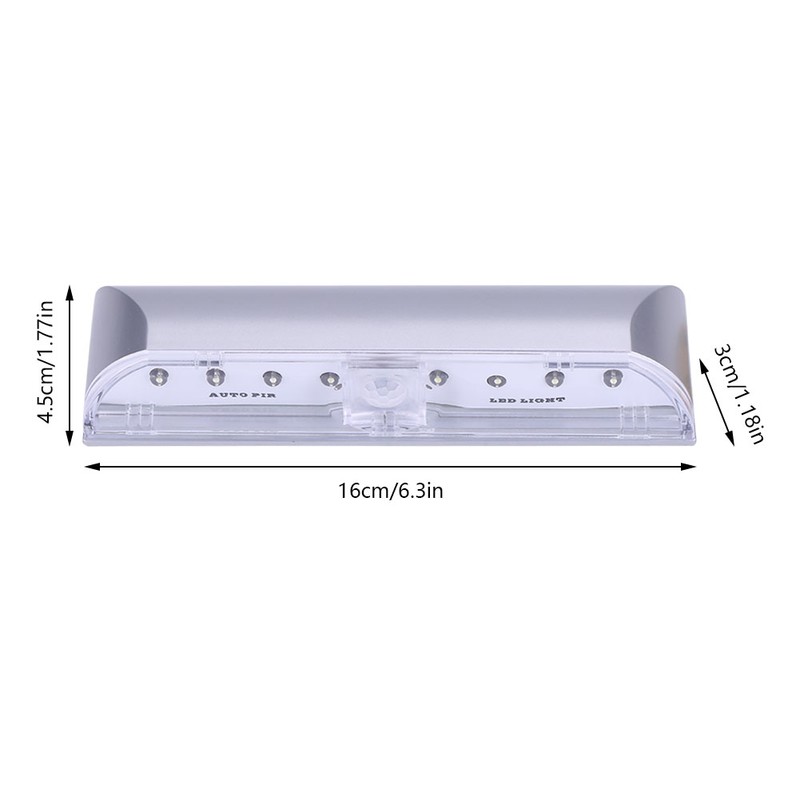 Battery Powered LED PIR Motion Sensor Security Stair Lamp Cabinet